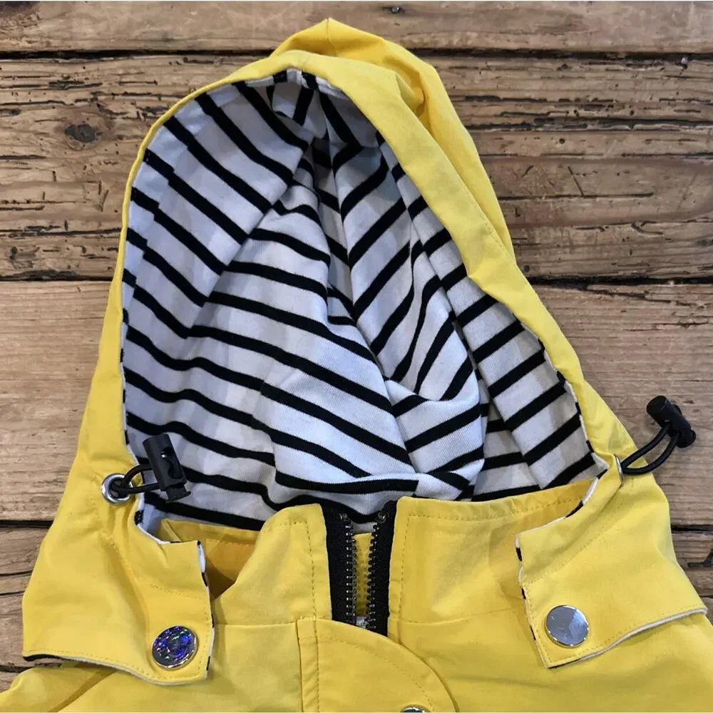 Unbranded Dog Yellow Zip Up Raincoat With Removable Hood Size XL NWOT
